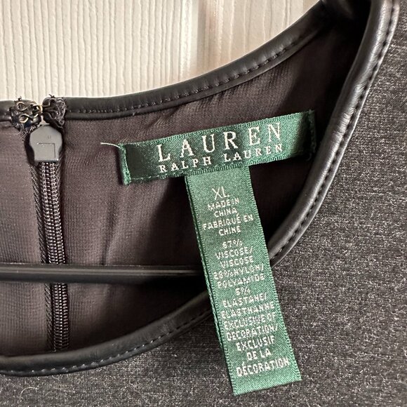 Lauren Ralph Lauren XL Gray Sleeveless Fit Flare Flounce Ponte Knit Dress - Picture 6 of 7